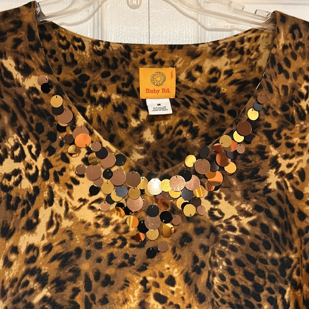 Ruby Rd. Animal Print Top - Picture 3 of 8